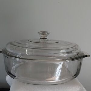 Libbey Round  Clear Glass Covered Casserole with Lid 3 Qt